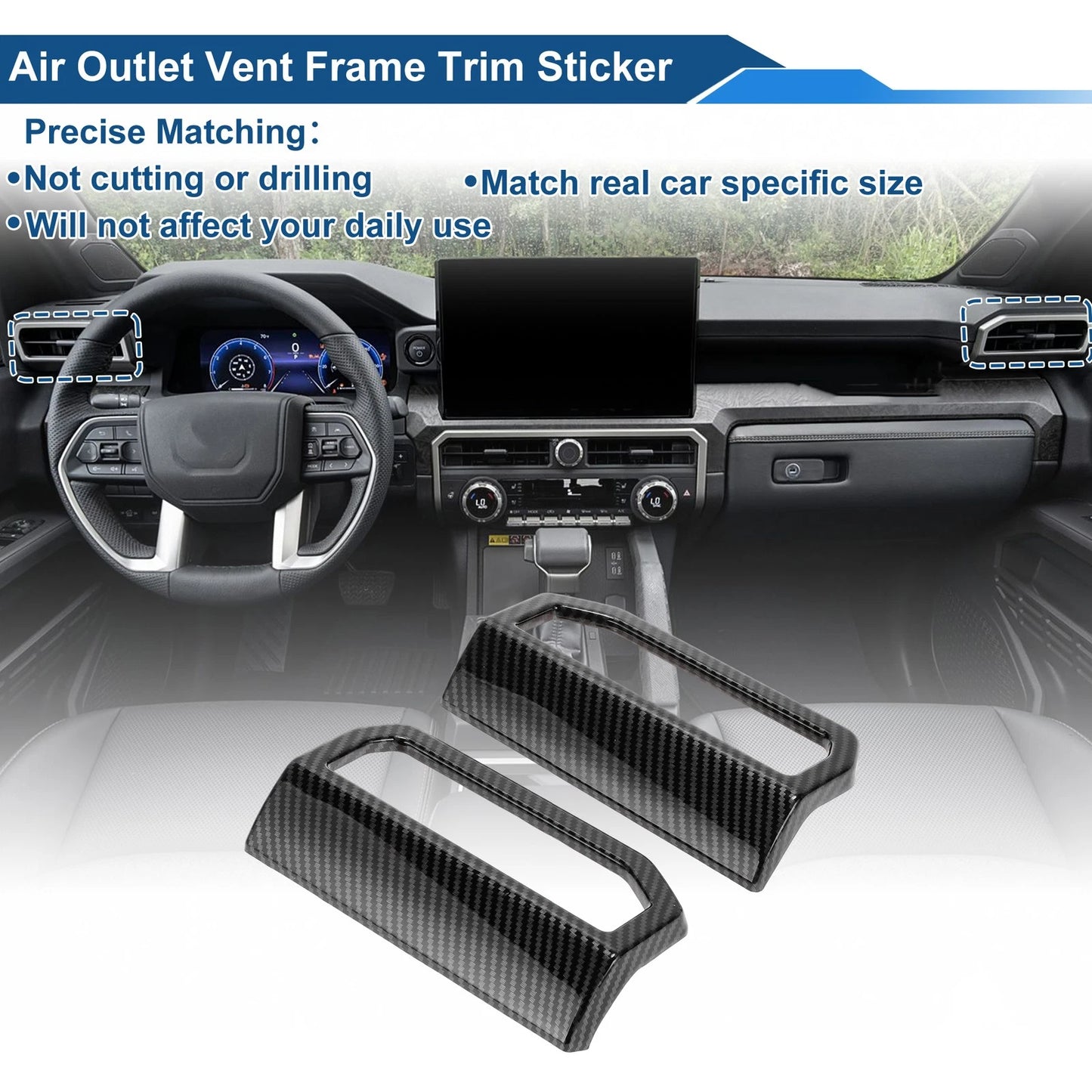 Air Condition Outlet Vent Trim Cover Frame for Toyota Tacoma (1Pair)