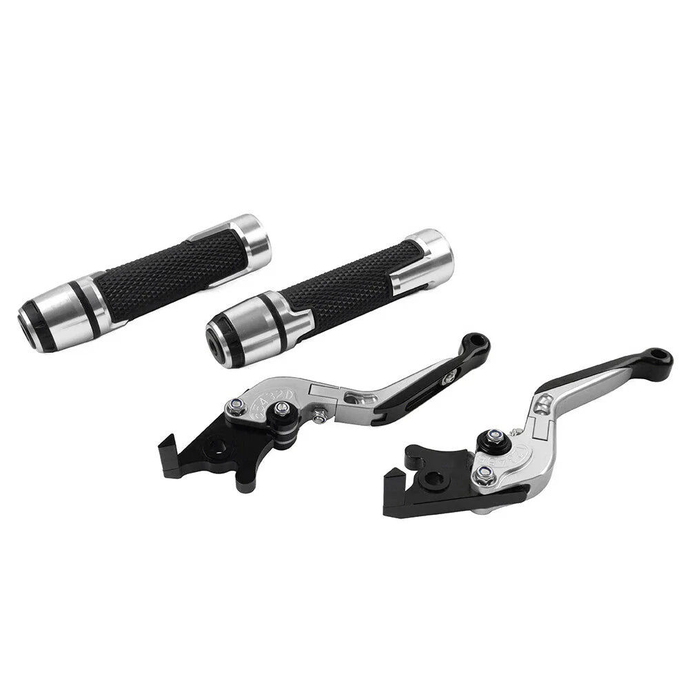 Silver Extendable Brake Clutch Levers Grip Set for Ducati Monster (2001-2006)