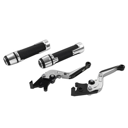 Silver Extendable Brake Clutch Levers Grip Set for Ducati Monster (2001-2006)