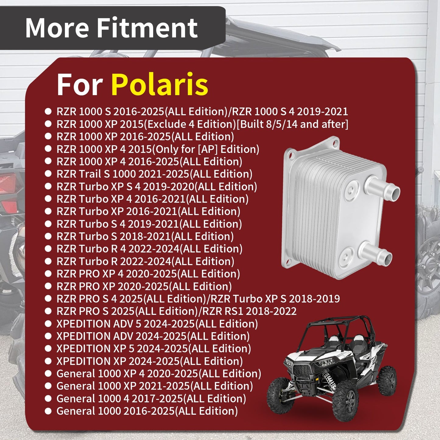 Oil to Water Cooler for Polaris RZR S 1000 (2014–2020)