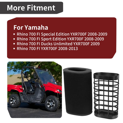 Air Filter w/ Cage Guide Holder for Yamaha Rhino 700 YXR700F (2008–2013)