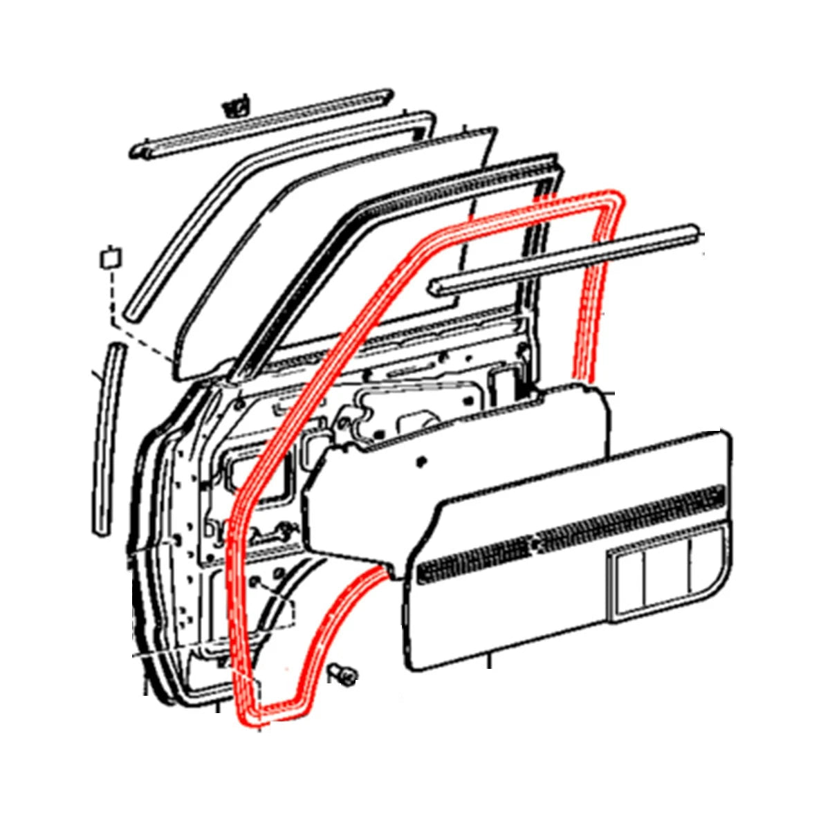 Front Door Weatherstrip Pair for Toyota HiAce (1977–1982)