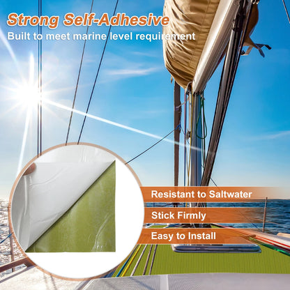 EVA Foam Boat Deck Flooring Strip 96"L x 24"W Peridot Green
