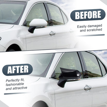 2X Rearview Mirror Cover Overlay Gloss Black for Toyota Camry (2018–2020)