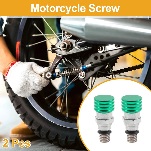 2 x Motorcycle Screw M5x0.8 Fork Air Bleeder Valve Metal Green for Motorcycle