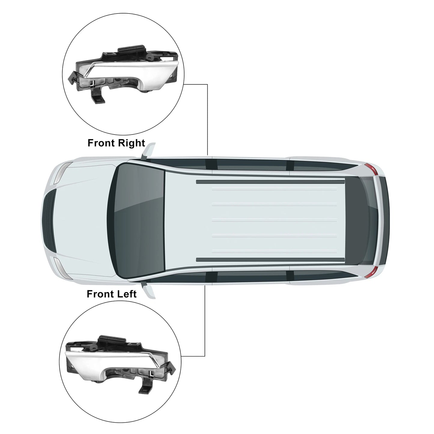 Interior Door Handle Set of 2 for Chevrolet Aveo (2004–2011) Black