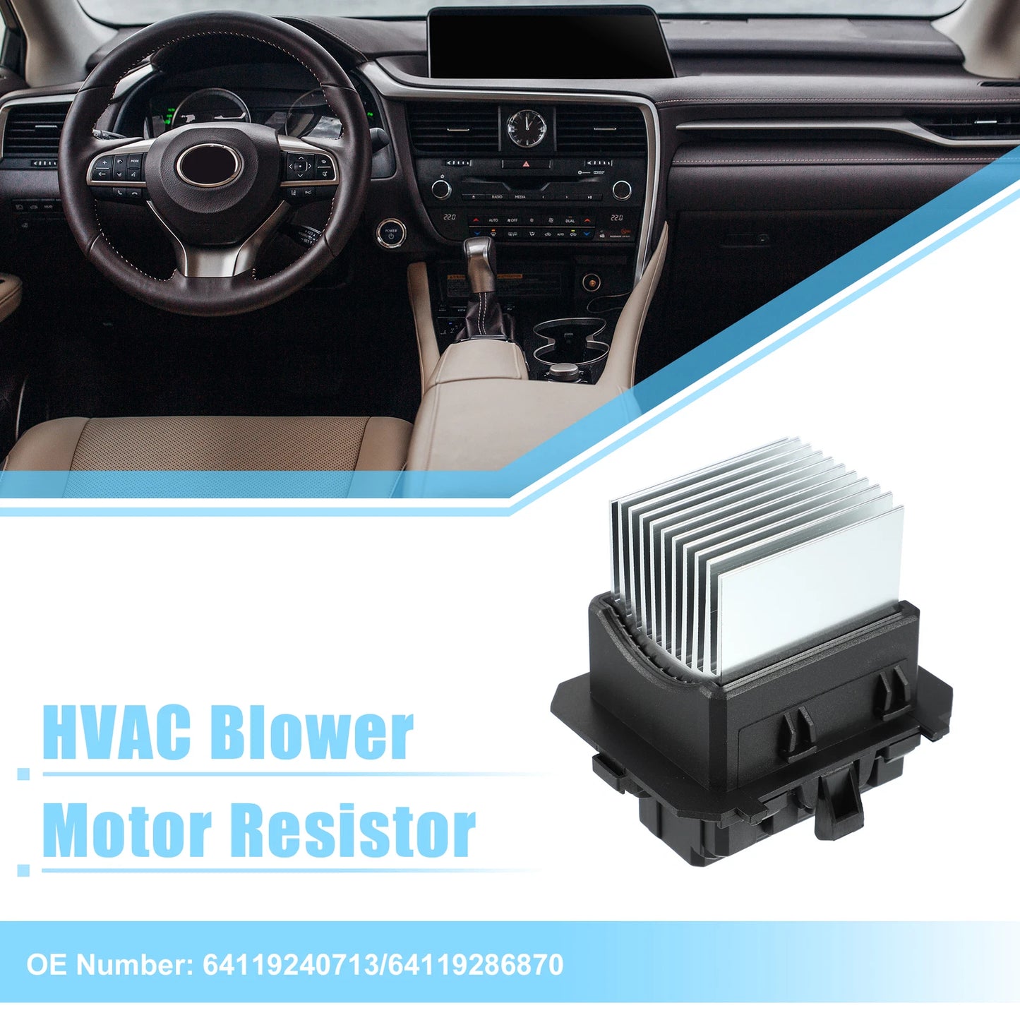 HVAC Heater Blower Motor Resistor for Mini Cooper (2002–2015) No. 64119240713