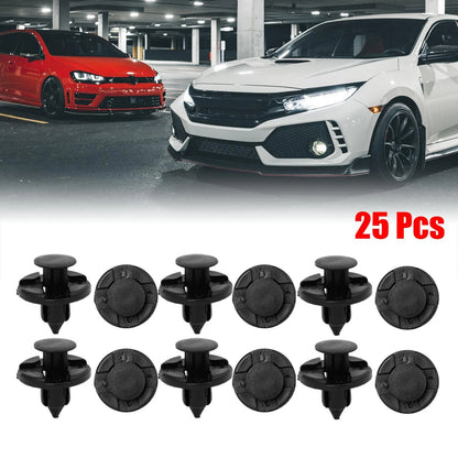 25 Pcs 8mm Hole Dia Plastic Rivet Push Clip for Nissan