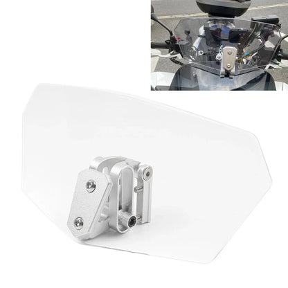 Clear & Chrome Adjustable Clip-On Windshield Air Deflector for Car