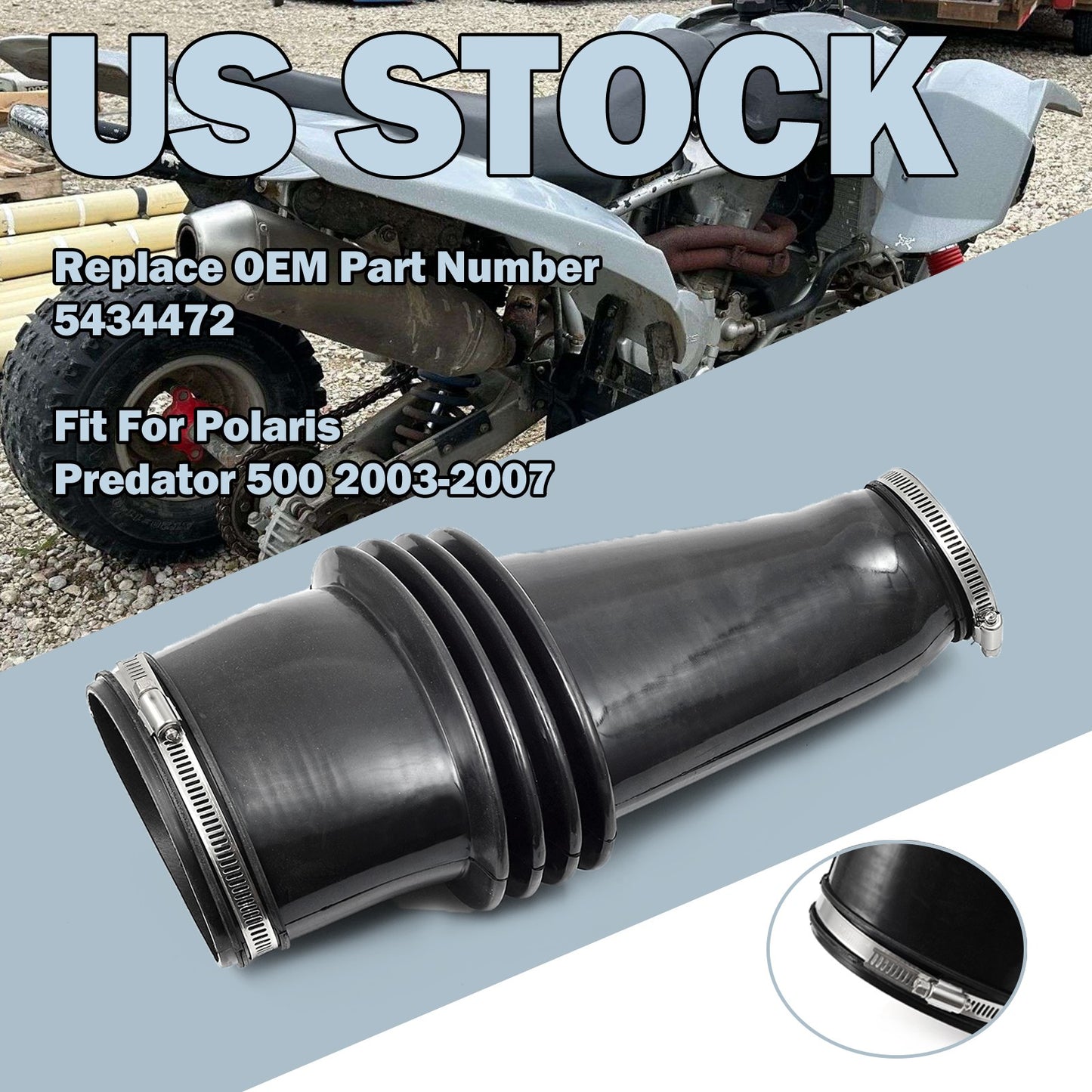 Air Box Intake Duct Tube Boot for Polaris Predator 500 (2003–2007)
