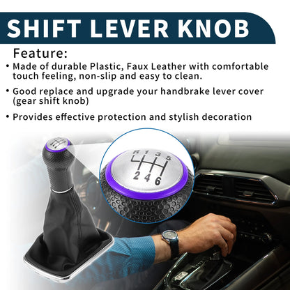 6 Speed Shift Knob with Boot Cover No. 1J0711113EG for VW Bora (1999–2005)