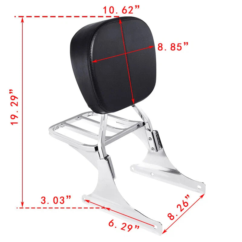 Sissy Bar Backrest Luggage Rack for Harley Heritage Softail (1984-2017)