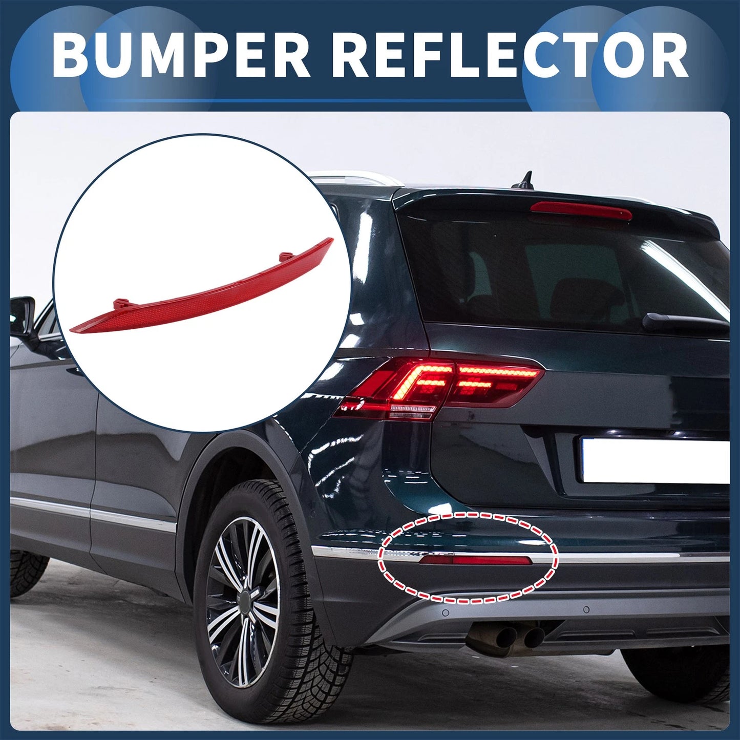 Bumper Reflector No. 3C8945105B for Volkswagen CC (2008–2012) Rear Left