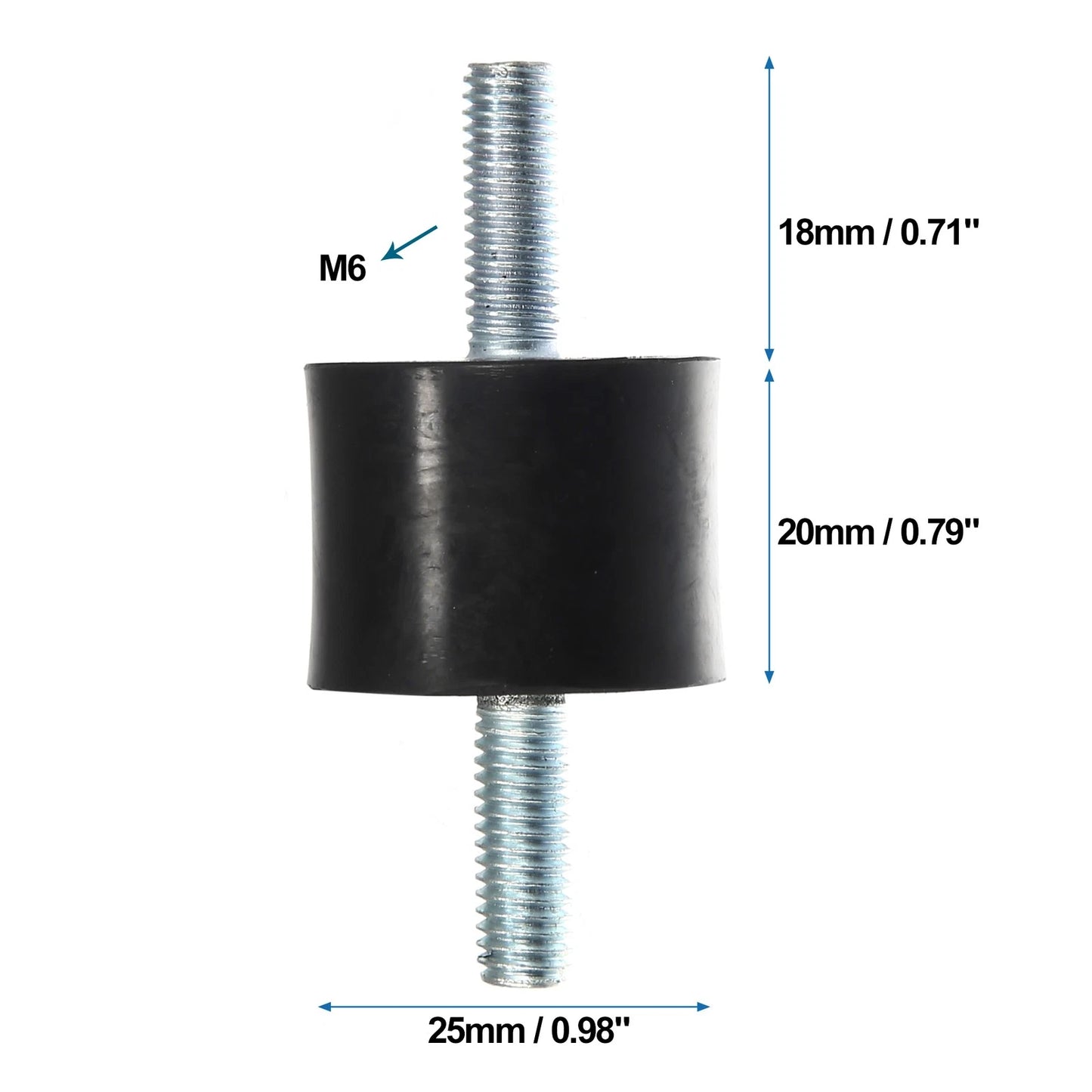 Set of 4 M6 Car Anti Vibration Rubber Isolator Dampers 25x20mm