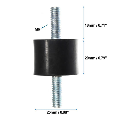 Set of 4 M6 Car Anti Vibration Rubber Isolator Dampers 25x20mm