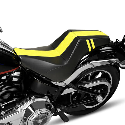 Black+Yellow Rider Seat for Harley Street Bob Driver & Passenger (2018 - 2025)