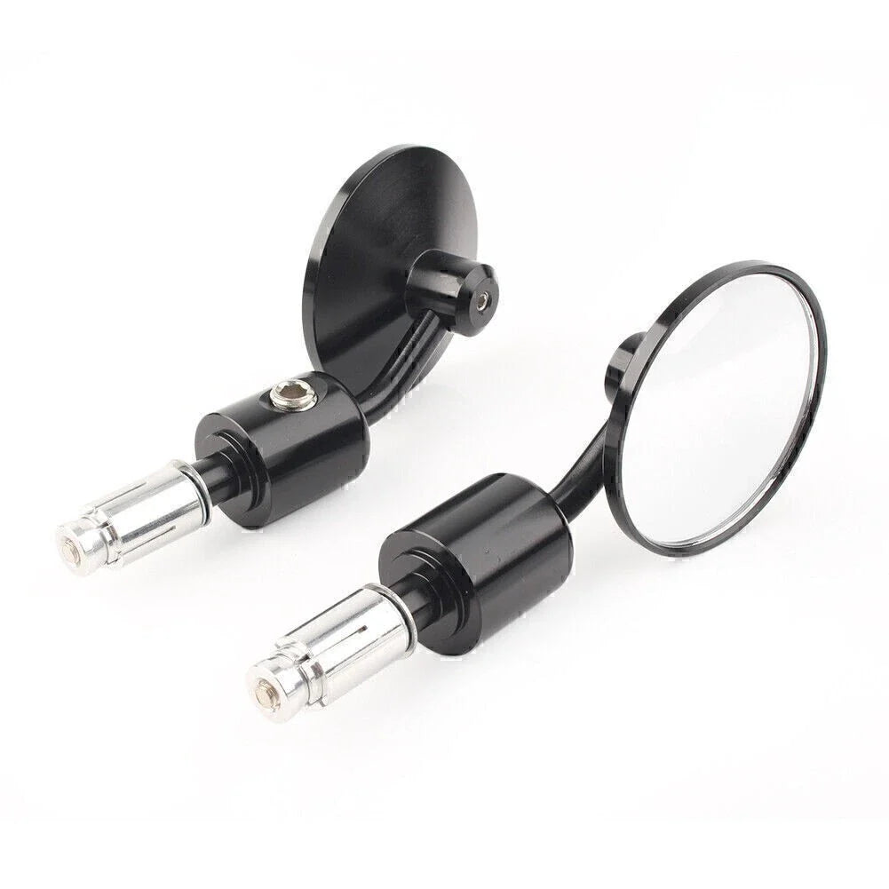 CNC Black 7/8" Round Bar End Mirrors for Universal Motorbike