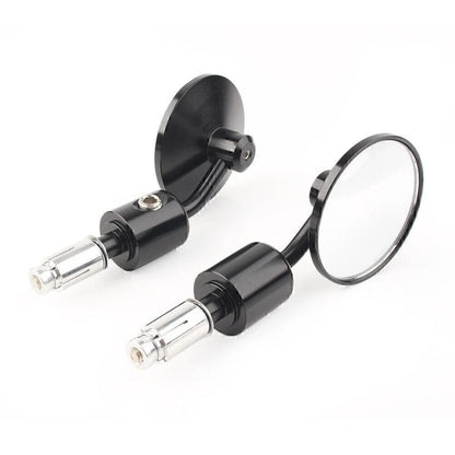 CNC Black 7/8" Round Bar End Mirrors for Universal Motorbike