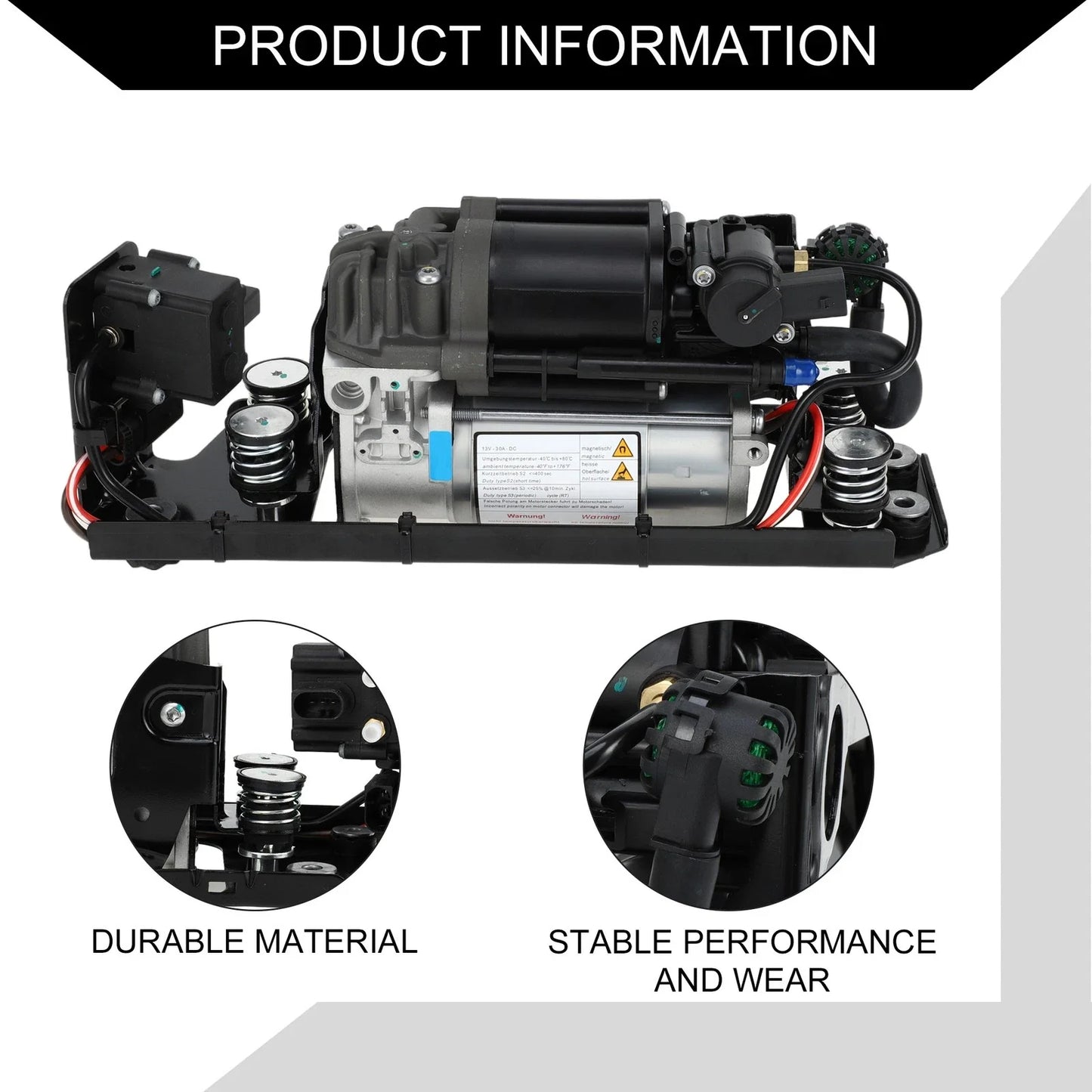 Air Suspension Compressor with Bracket Valve for BMW 730i (2009-2015)