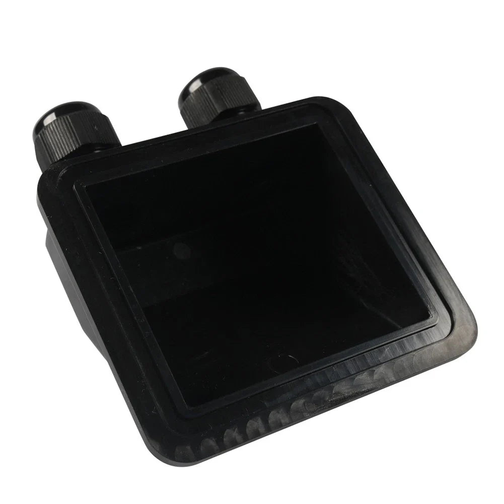 Double Wire Cable Entry Gland Box for Solar Panel RV Caravan Black