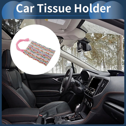 Tissue Holder for Car - Jacquard Woven Plush Pink (10.24"x6.69"x1.18")