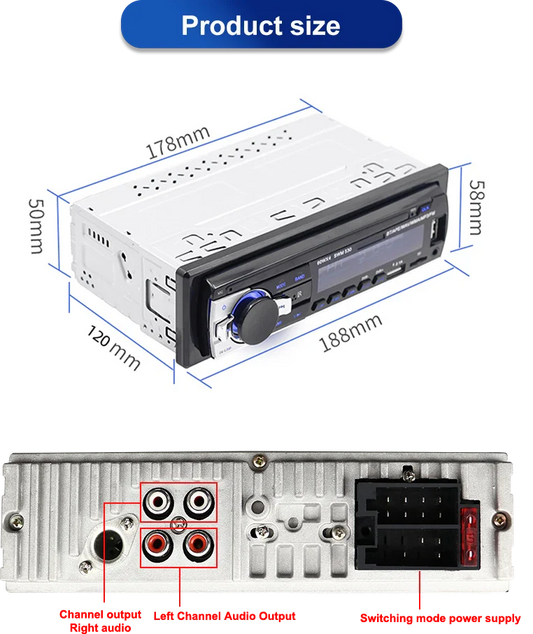 Bluetooth Music Car Radio 1 Din Stereo MP3 Player for Toyota Hilux (1998-2004)