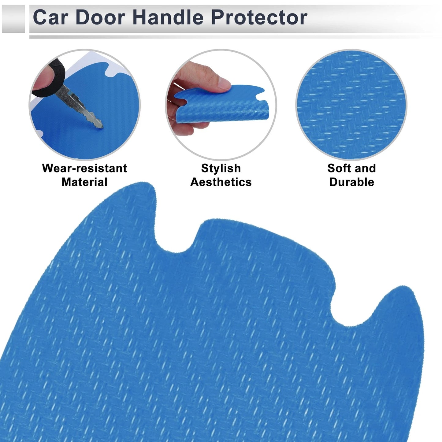 Door Handle Sticker for Universal Fit (83x90mm) - Light Blue Anti-Scratch