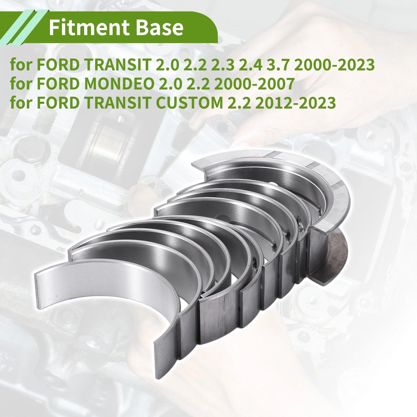 10pcs Main Bearing Shells for Ford Transit Mondeo MK7 MK8 2.4 2.2 No.1716882