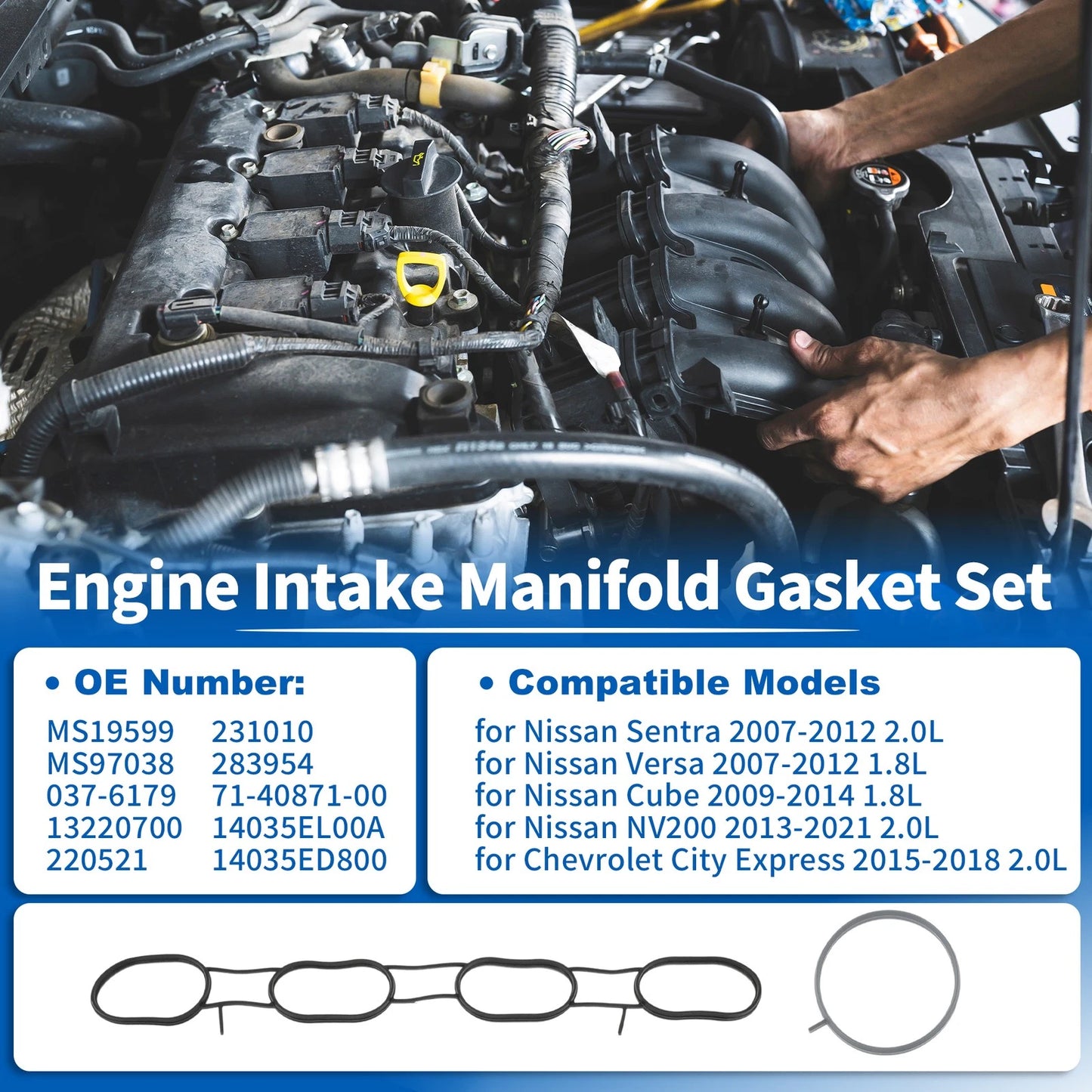 Intake Manifold Gasket Set MS19599/MS97038 for Nissan NV200 (2013–2021)
