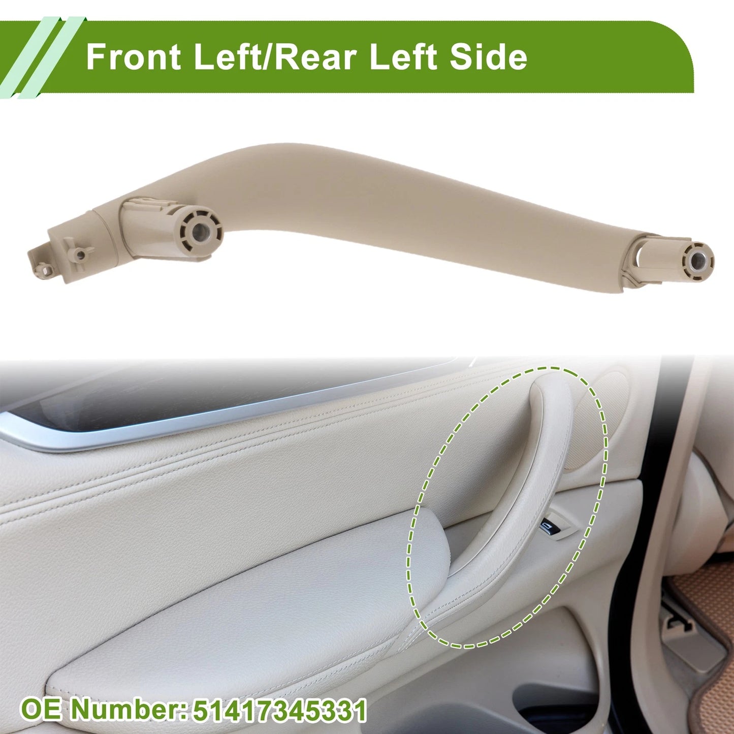 Front Rear Left Door Panel Handle Cover for BMW X5 F15 (2014–2018) No. 51417345331
