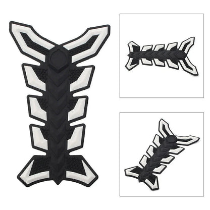 3D Decal Sticker Protector for Motorcycle White Gas Fuel Oil Tank Pad Fish Bone