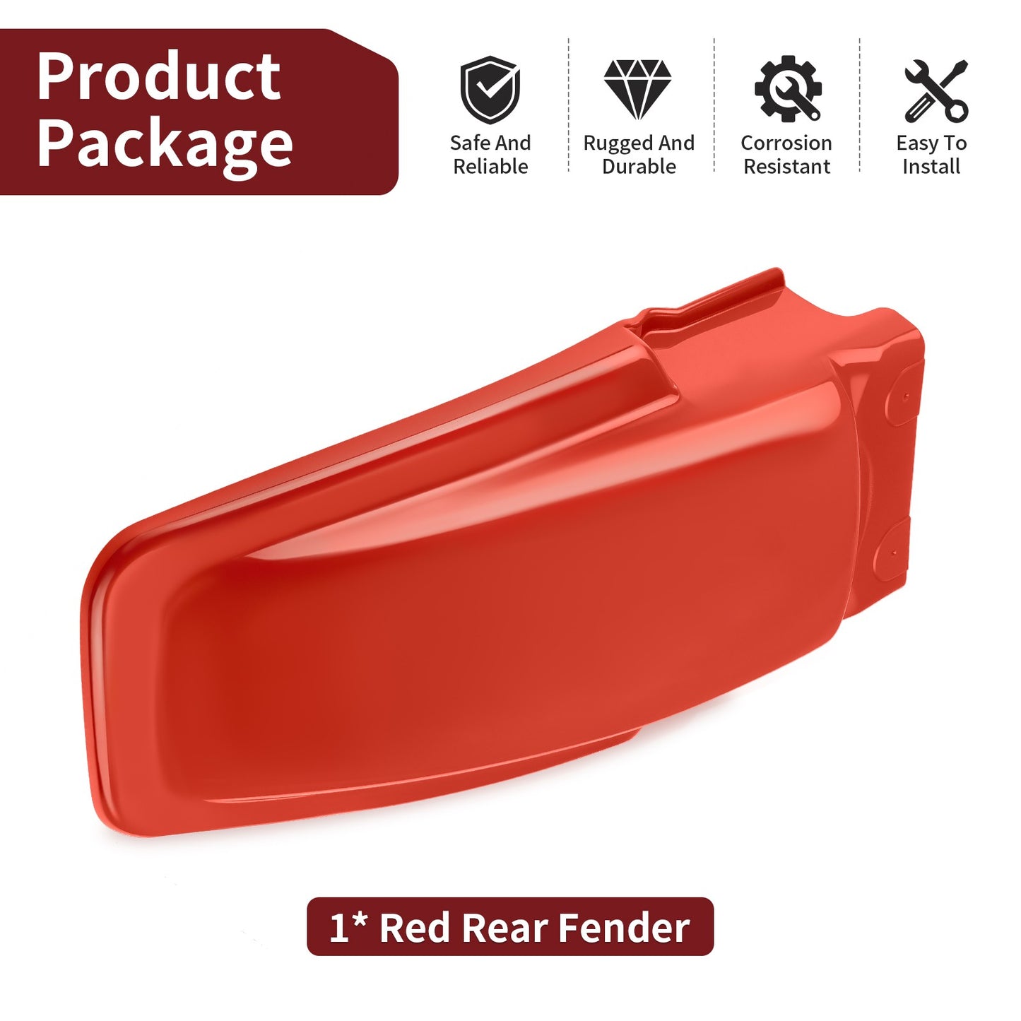 Rear Fender for Honda XR200R (1986–2002) - Flash Red