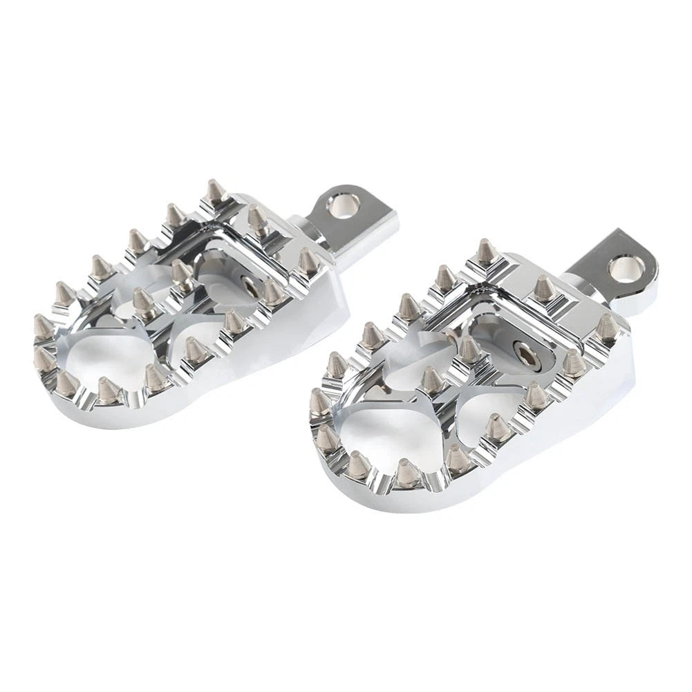 CNC Wide Fat Foot Pegs MX Style Chrome for Harley Dyna Sportster Fatboy