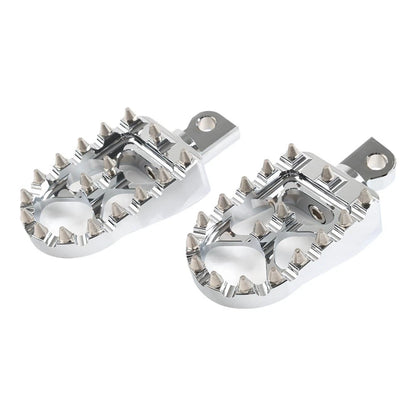 CNC Wide Fat Foot Pegs MX Style Chrome for Harley Dyna Sportster Fatboy
