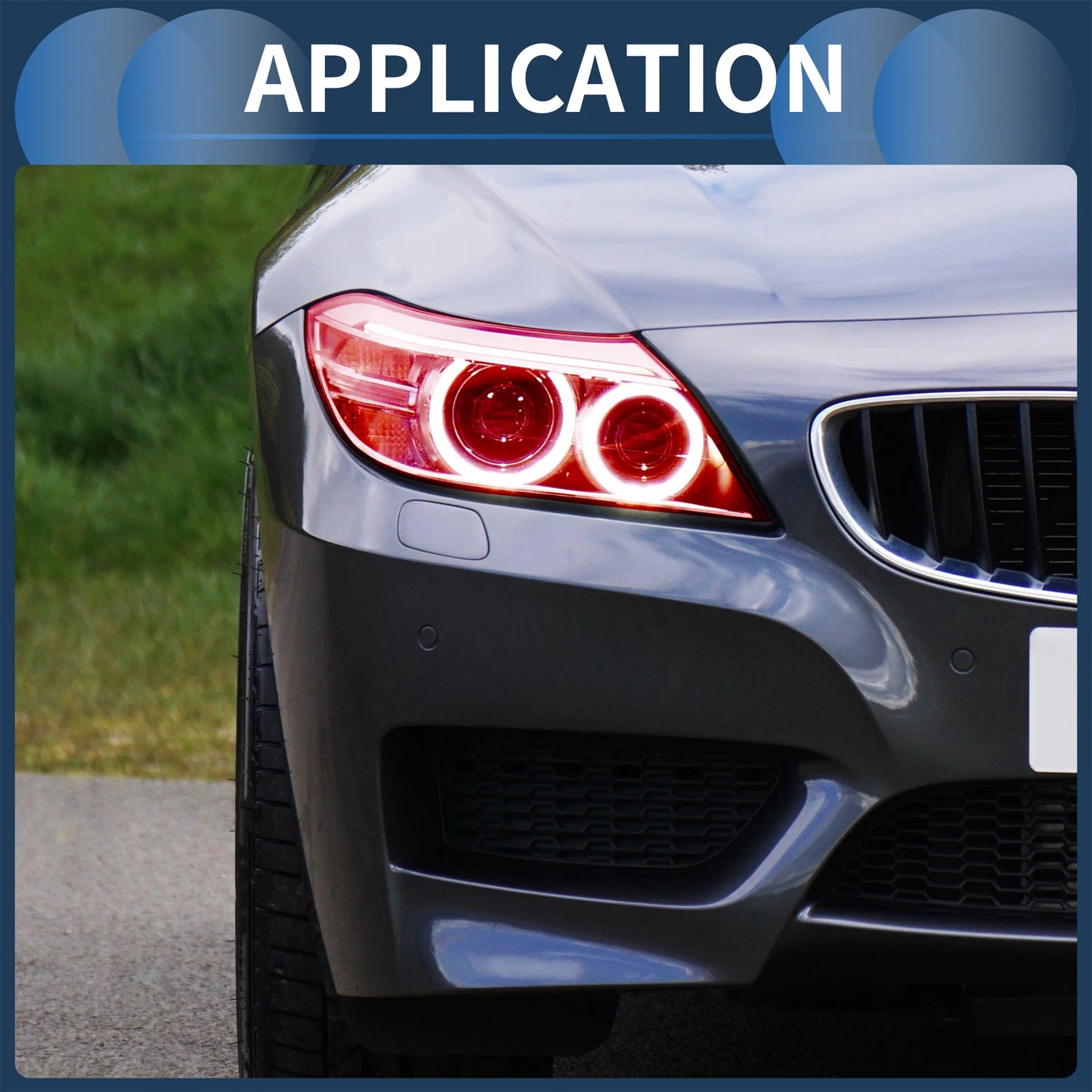 Headlight Taillight Tint Film for Universal Cars (23.62"x11.81") Red 1 Pc