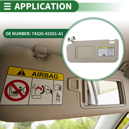 Left Sun Visor with Mirror for Toyota RAV4 (2006–2008) No. 74320-42501-A1