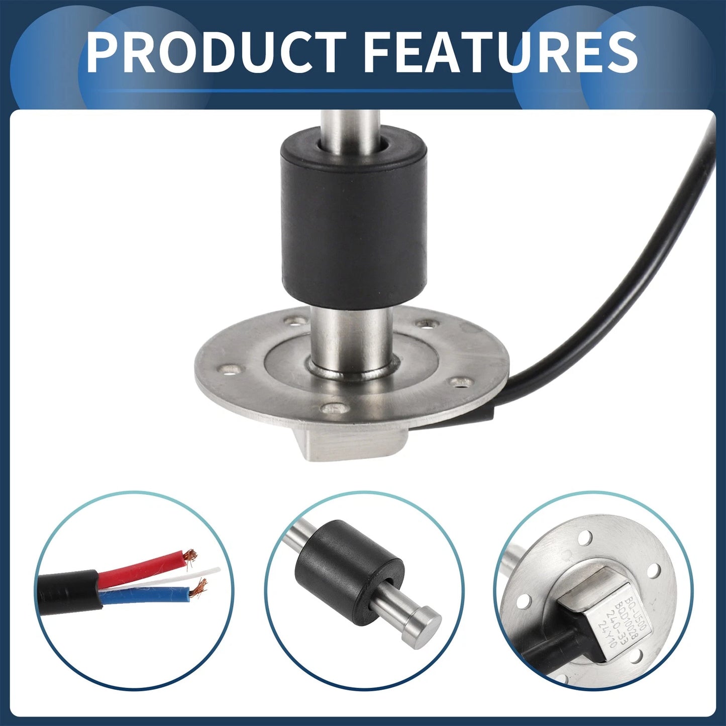 Fuel Sending Unit and Gauge Kit 240-33 Ohm 500mm for Boat Car Truck