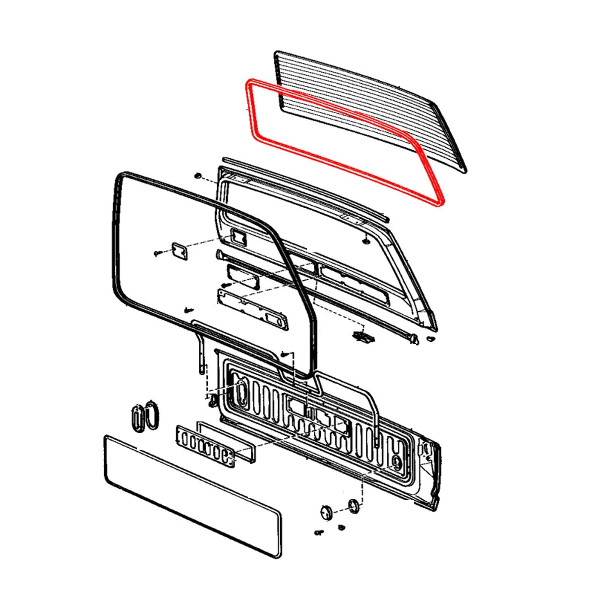 Back Door Glass Weatherstrip for Toyota Land Cruiser FJ60 (1980–1987)