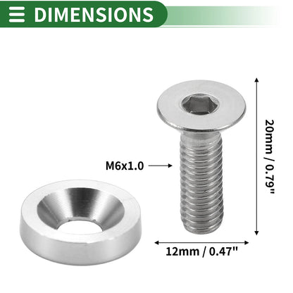 Set of 1 M6x1.0 Gasket Bolt for Universal Applications (Aluminium Alloy)