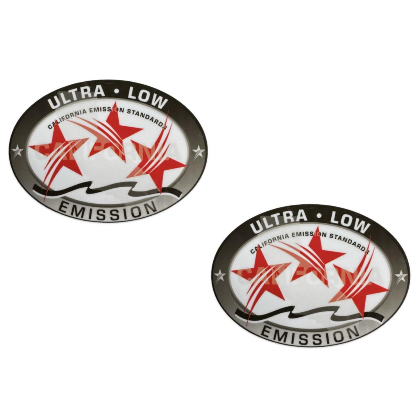 Set of 2 Ultra Low Emission Outboard Stickers for California DOT