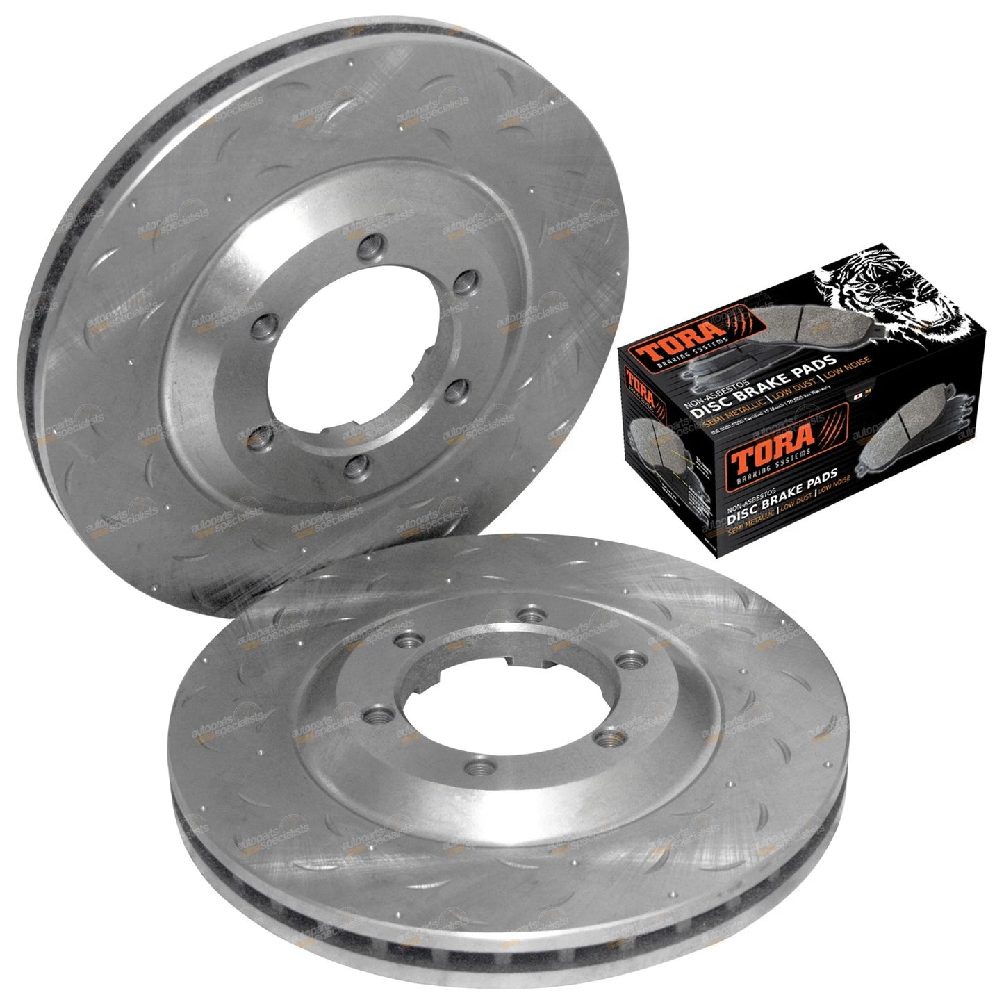 2 Front Disc Rotors + Brake Pads for Holden Rodeo RA (2003–2008) 4X4