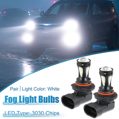 Set of 2 9006 LED Fog Light Bulbs 3030 Chips for Auto Car