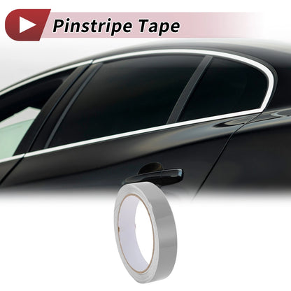 Pinstripe Tape 25mmx10m for Car Motorcycle Boat Gloss Silver Tone (1 Pc)