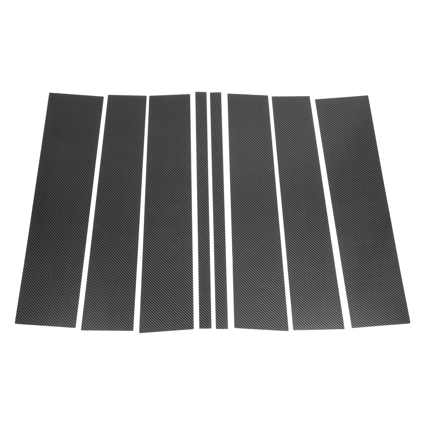 8 Pcs Door Pillar Window Trim for Ford Flex (2009–2015) Carbon Fiber Black