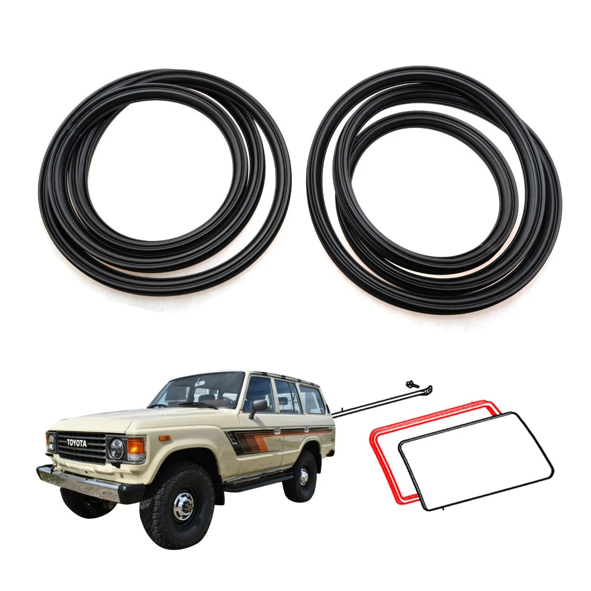 Side Quarter Window Weatherstrip for Toyota Land Cruiser J60 FJ62 HJ61 (1980–1990)