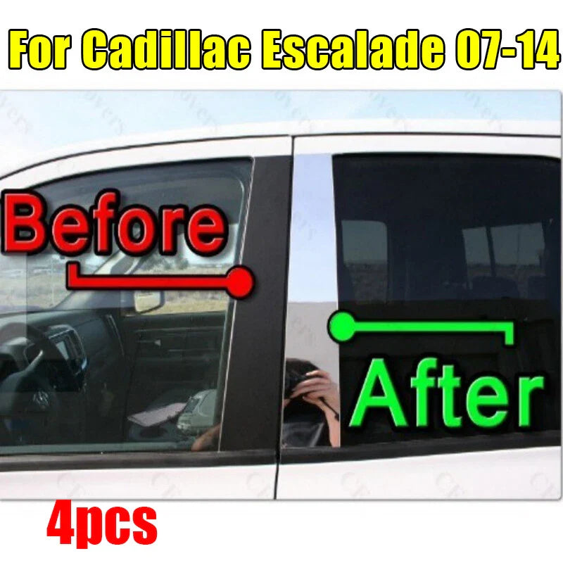 Chrome Pillar Trim Cover Mirrored Post - 4 x for Cadillac Escalade (2007–2014)