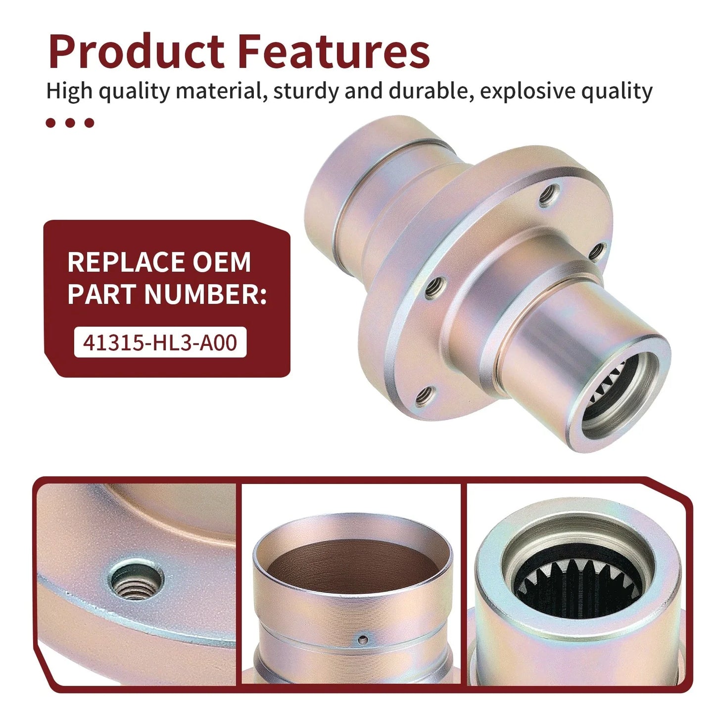 Rear Drive Shaft Differential Coupler for Honda Pioneer 700 (2014–2024)