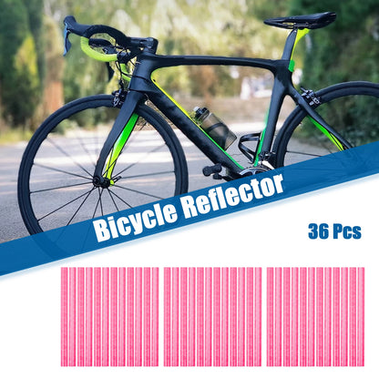 36 Pcs Reflective Bicycle Reflectors for Bike (ABS, Pink)