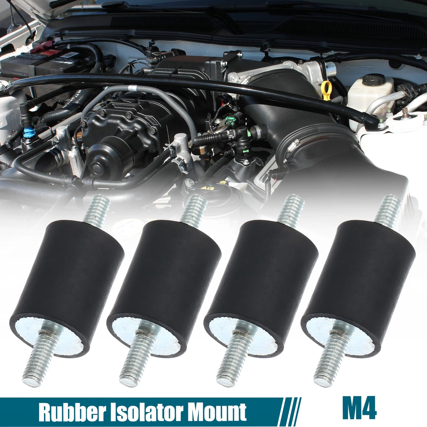 Set of 4 M4 Car Anti Vibration Rubber Isolator Dampers 15x20mm