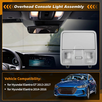 Dome Light Overhead Console Assembly for Hyundai Elantra (2013–2016) Gray